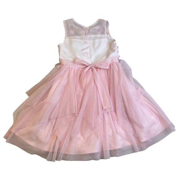 Jona Michelle Baby Girl Pink Floral Tulle Party Dress Sleeveless Sz 6 - Picture 3 of 8